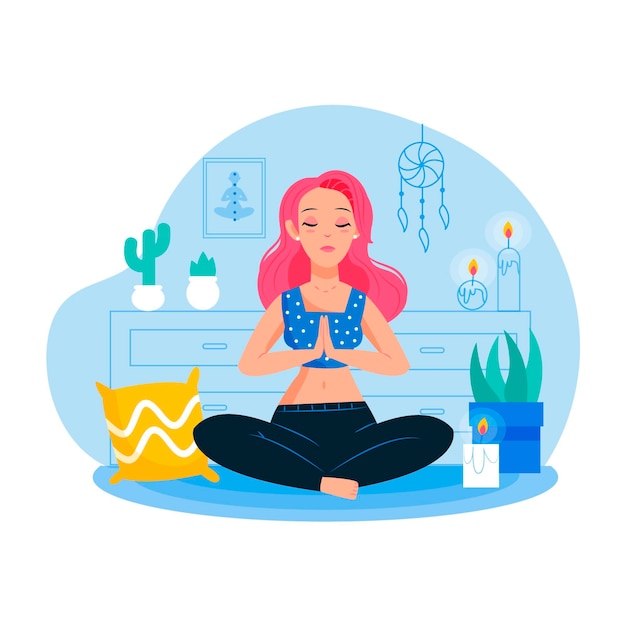 Woman meditating concept