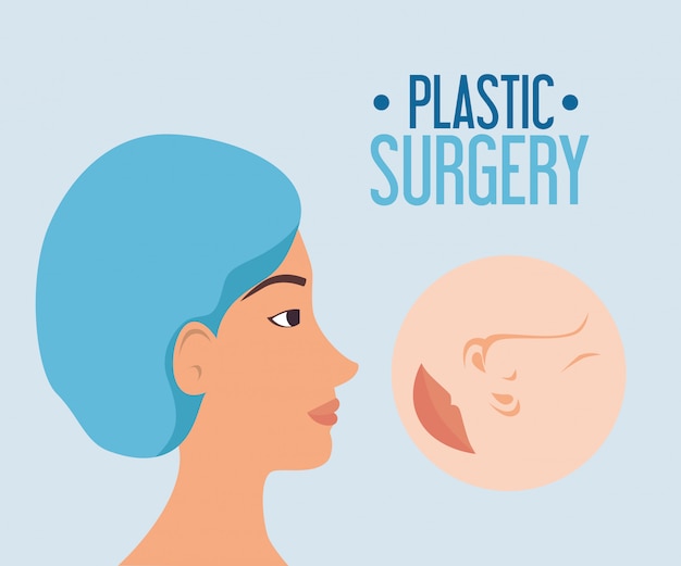 Free vector woman in plastic surgery process