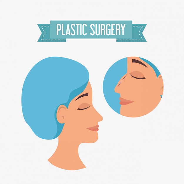 Free vector woman in plastic surgery process