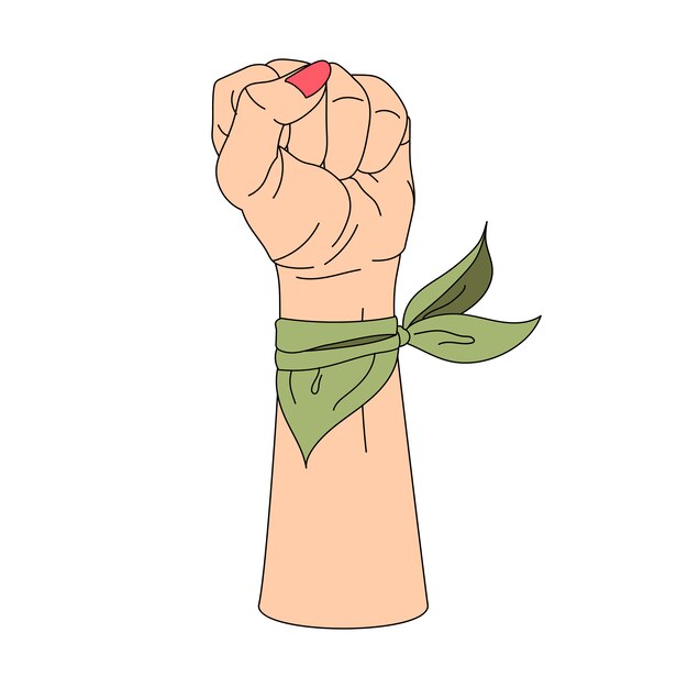 Woman power fist and protest vector