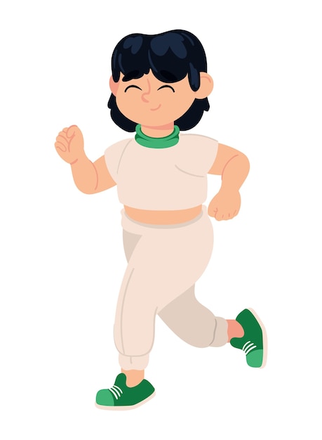 Free vector woman practicing running