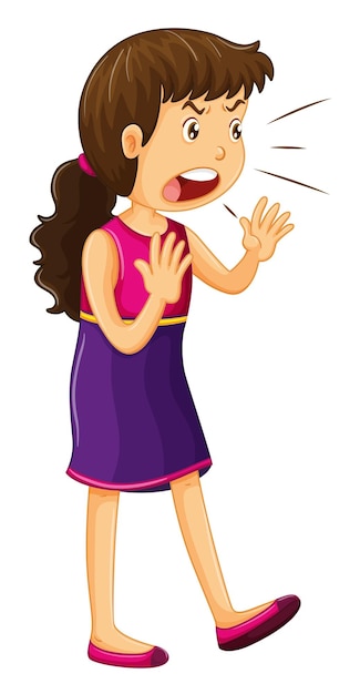 Free vector woman in purple dress shouting