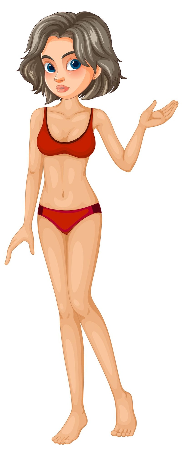 Free Vector woman in red bikini illustration
