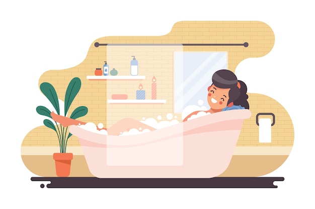 Free vector woman relaxing at home