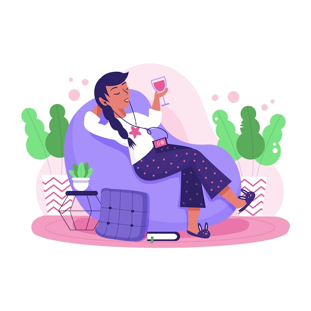 A woman relaxing at home