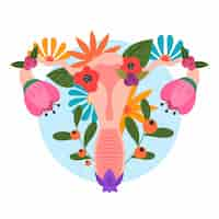 Free vector woman reproductive system with flowers