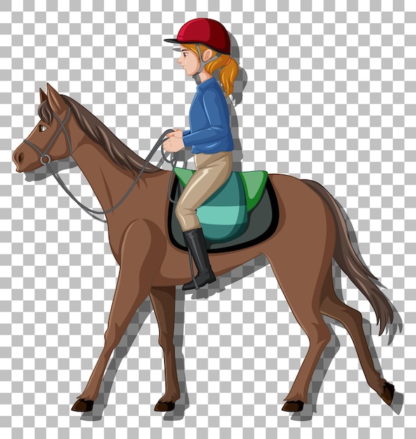 Бесплатное векторное изображение Женщина верхом на лошади изолирована