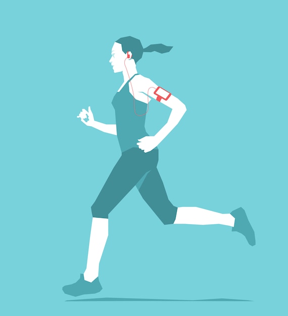 Woman running background design