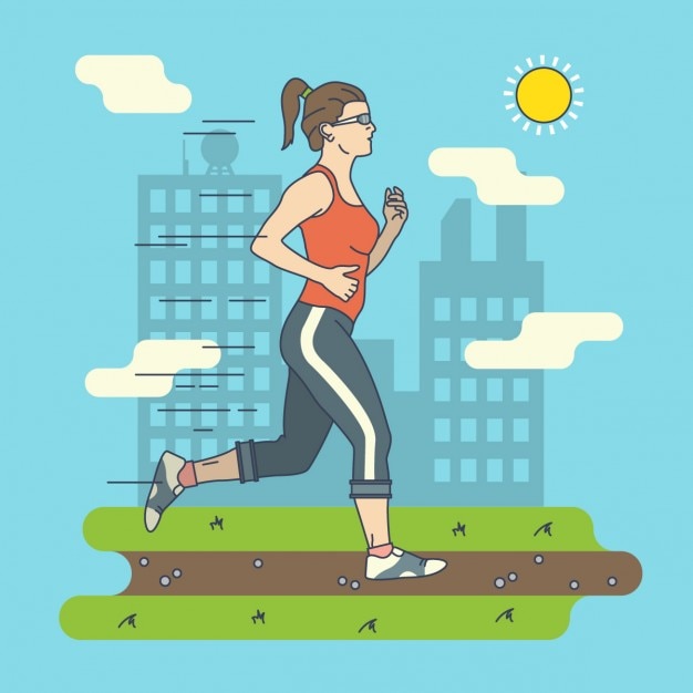 Woman running illustration
