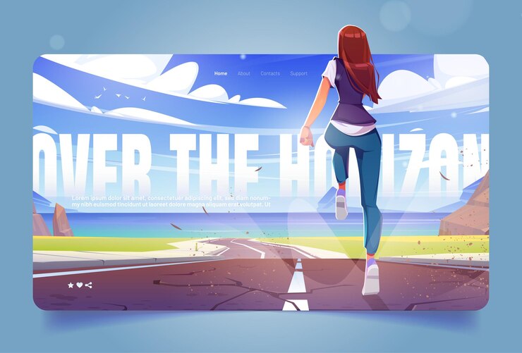 免費 Vector 女人跑到海灘的路上