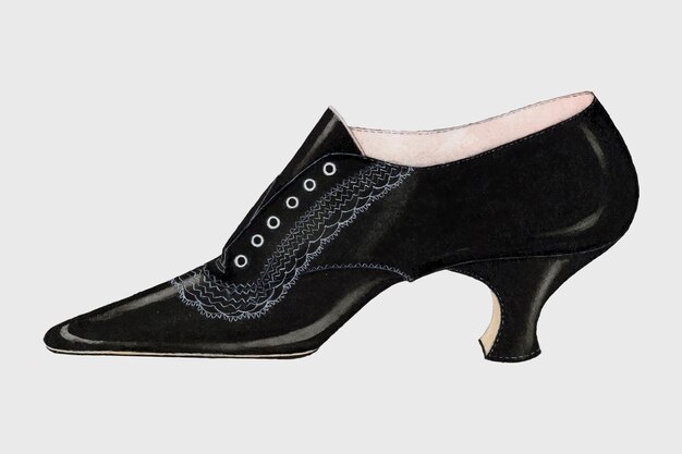 カールシュッツのアートワークからリミックスされた女性の靴のベクトルヴィンテージイラスト。
