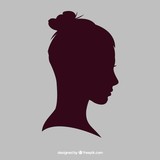 Woman silhouette with a bun