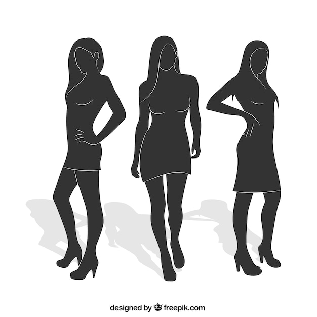 Free vector woman silhouettes