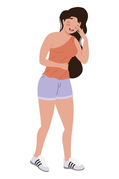 woman standing laughing