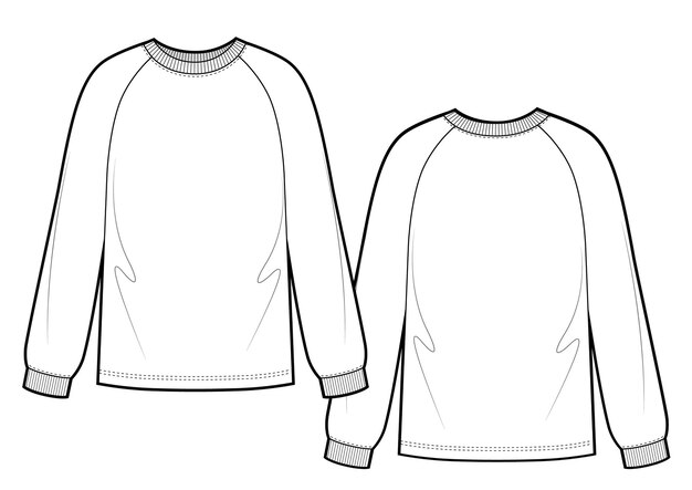 Download Premium Vector T Shirt Raglan 3 4 Template