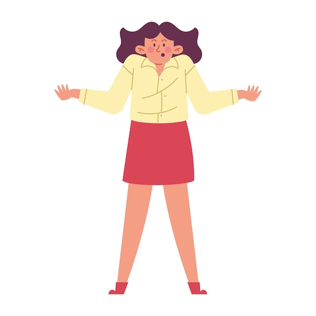 Free vector woman thinking clueless