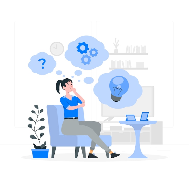 Free Vector woman thinking concept illustration