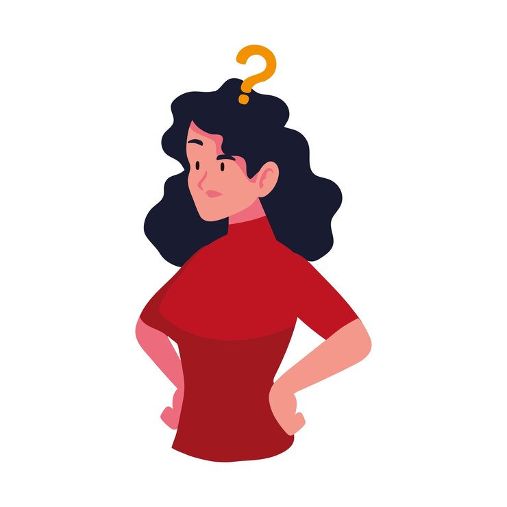 Free Vector woman thinking portrait isolated illustration