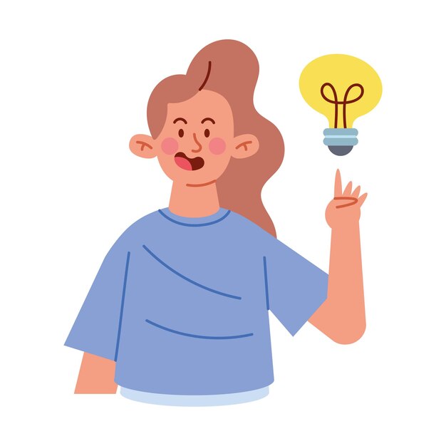 woman thinking with idea