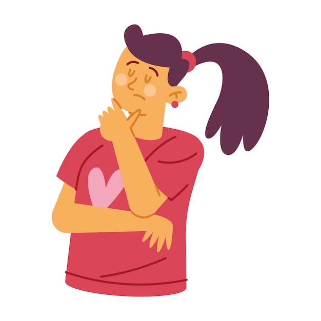 Free vector woman thinking worried design