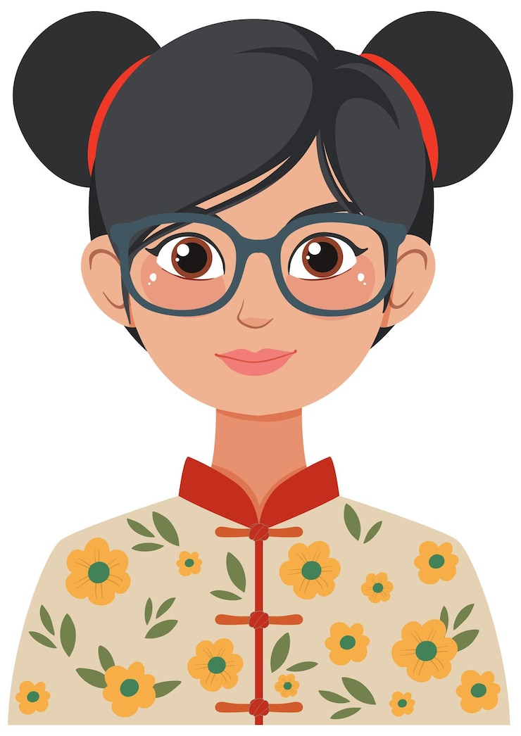 Free Vector woman in traditional floral costume