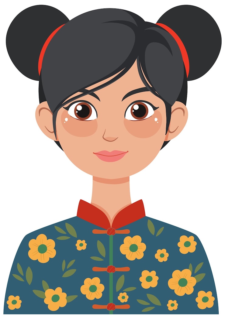 Free Vector woman in traditional floral costume