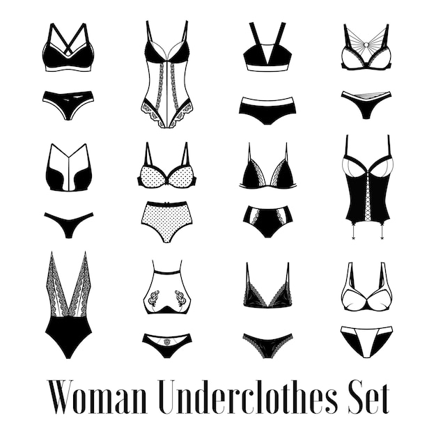 Woman Underclothes Images Set