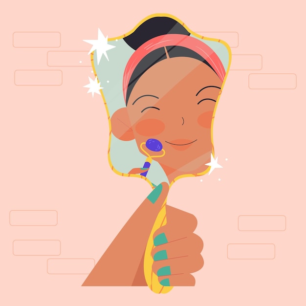 Free vector woman using jade roller illustrated