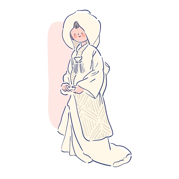 美しい日本のシロムクを身に着けている女性