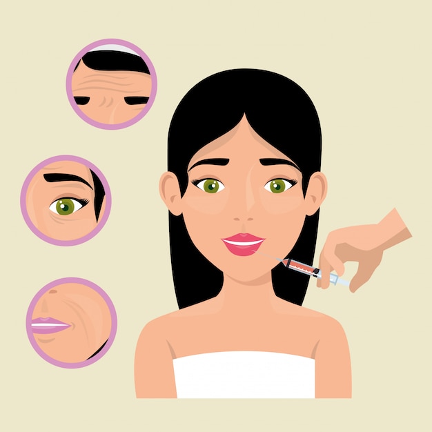 Free vector woman with botox treatment