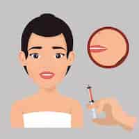 Free vector woman with botox treatment