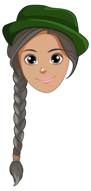 Бесплатное векторное изображение Женщина с косой прической в шляпе