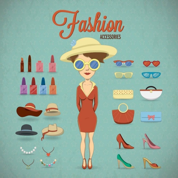 Free vector woman with clothing accessories