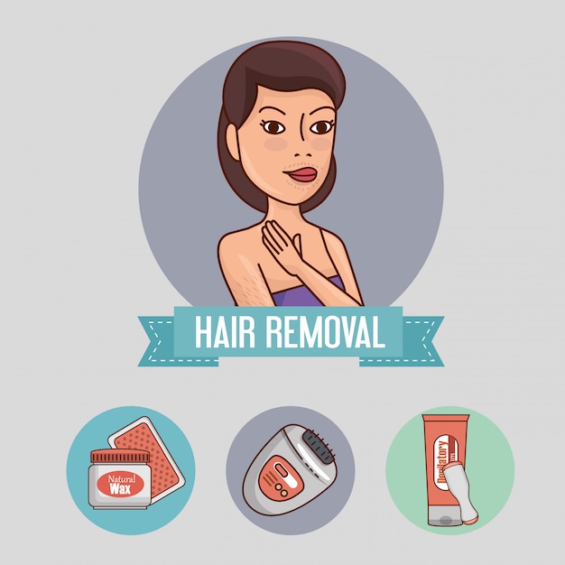 Free vector woman with hair removal tool