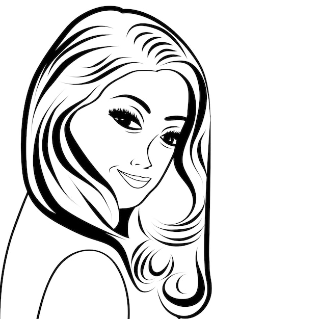 Free vector woman with long hair