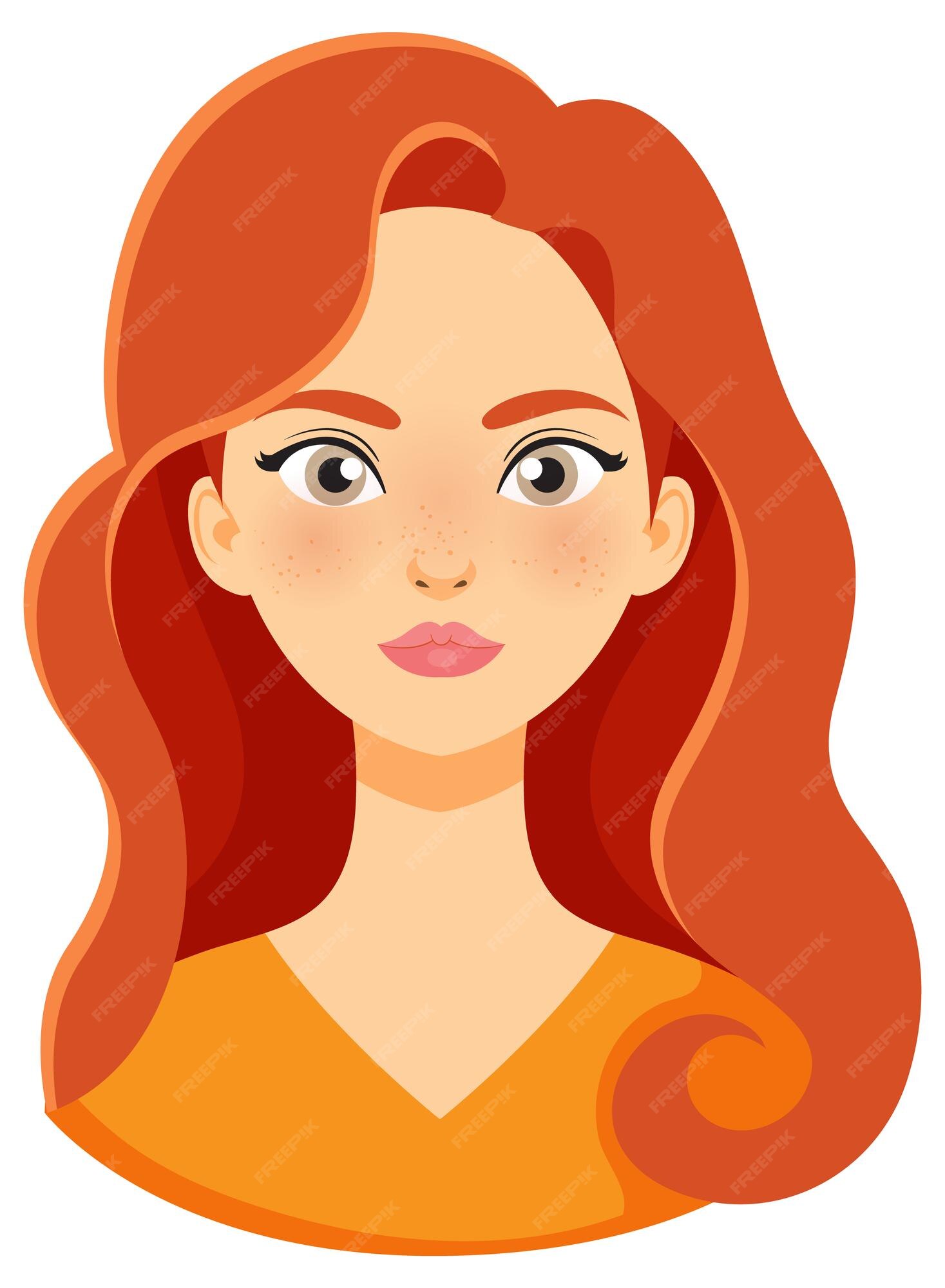 Free Vector Woman with Long Red Hair