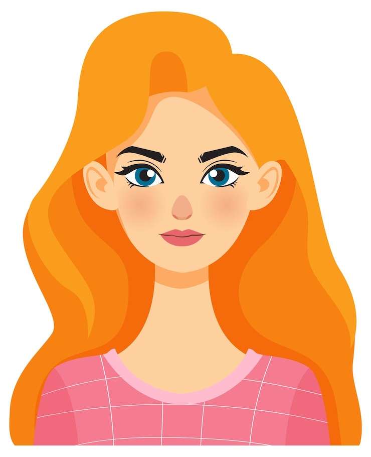 Free Vector woman with long red hair