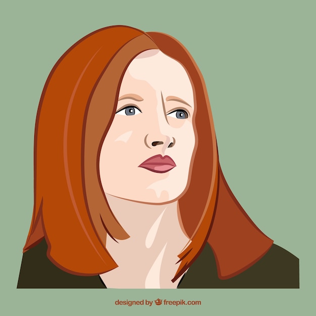 Бесплатное векторное изображение Женщина с рыжими волосами