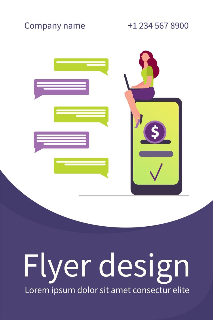 Free Vector woman with smartphone chatting and sending money