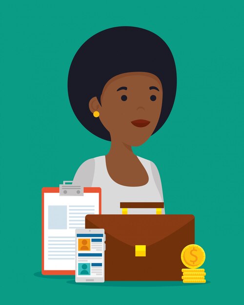 Woman with social profile to community cooperation