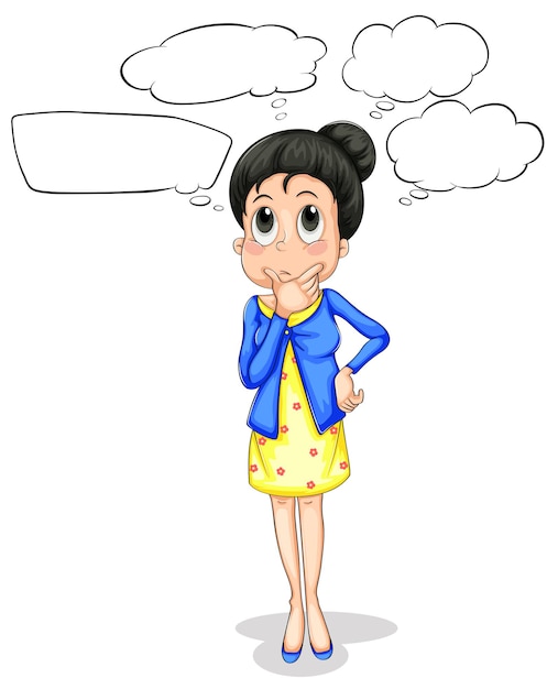 Free vector woman with speech bubbles