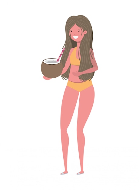 Cartoon young sexy woman in pink underwear Vector Image