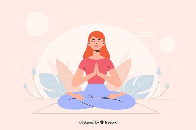 Woman in yoga position for landing page