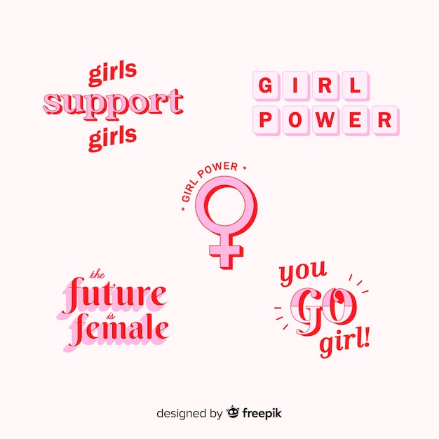 Free vector womans day label collection