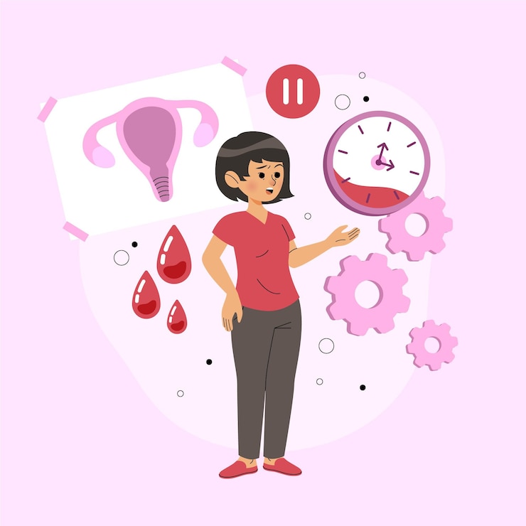 मुफ़्त वेक्टर महिलाओं में रजोनिवृत्ति की अवधारणा