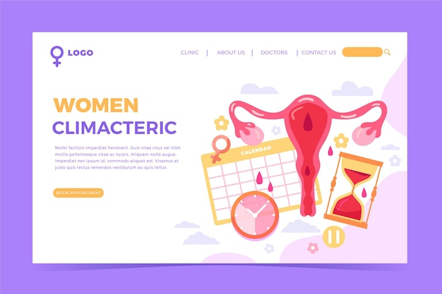 Women climacteric landing page template