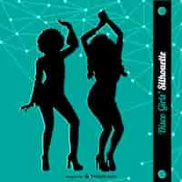 Free vector women club dancing silhouettes