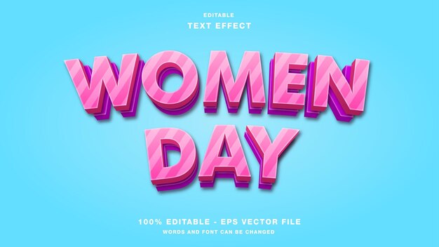 Women day 3d editable text effect