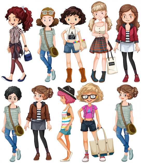 Women in different clothing