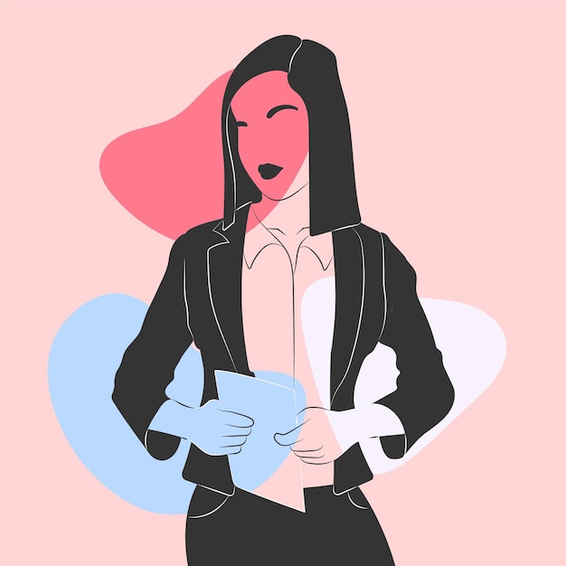 Free vector women in elegant line art style